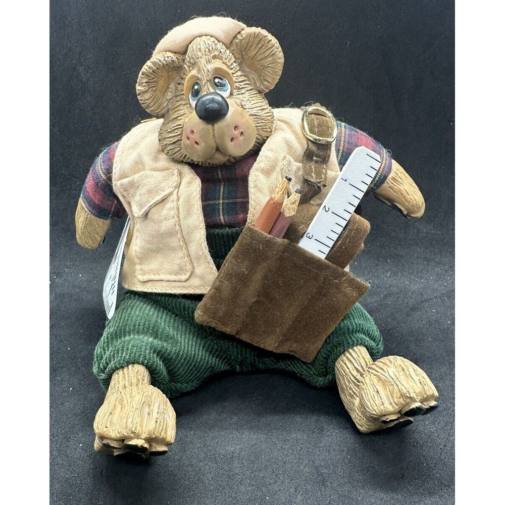 Russ‎ Berrie & Co Homer Improvement Carpenter Bear Kathleen Critter Shelf Sitter